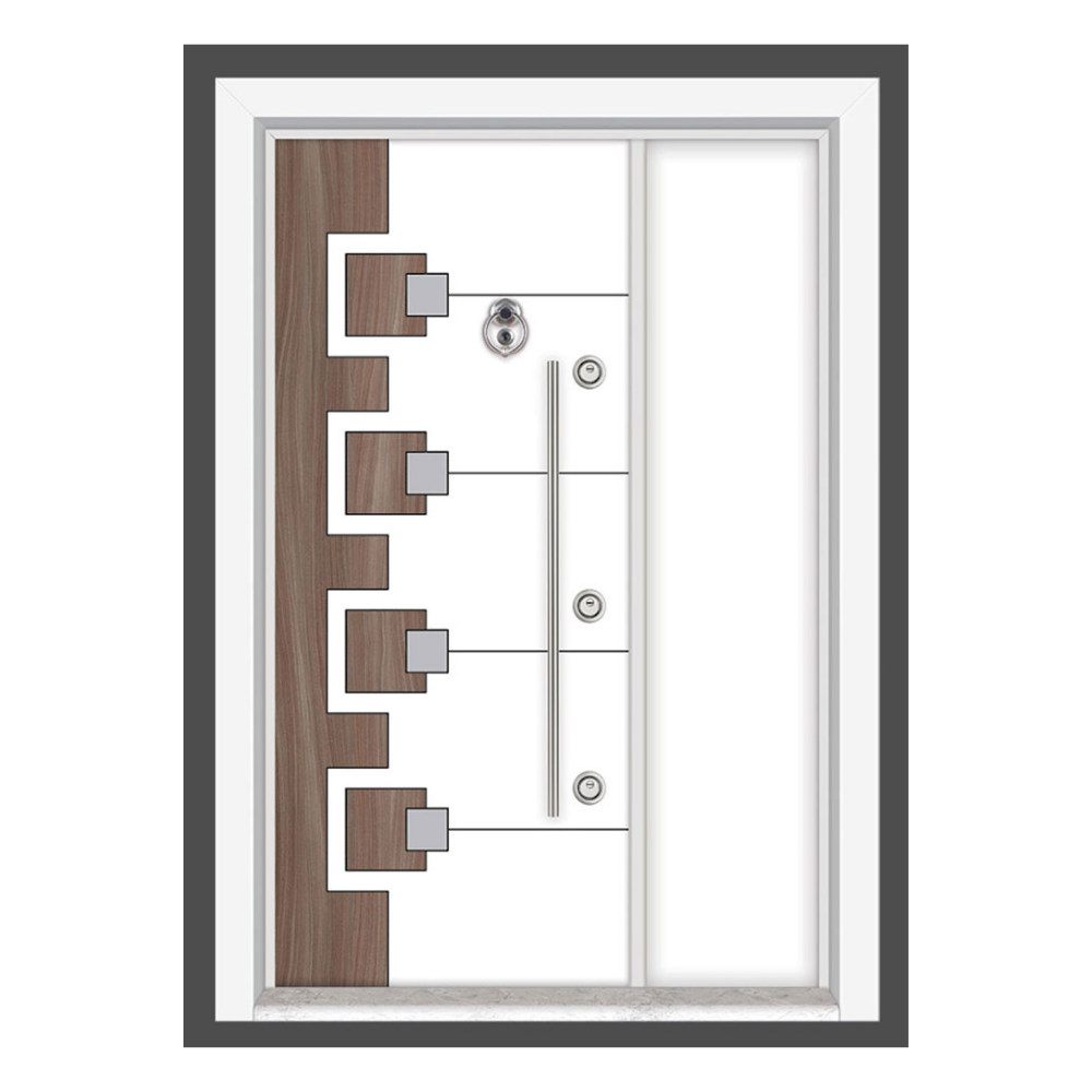Geometrik Detaylı Modern Çelik Kapı - Şıklık ve Güvenlik 003BGK